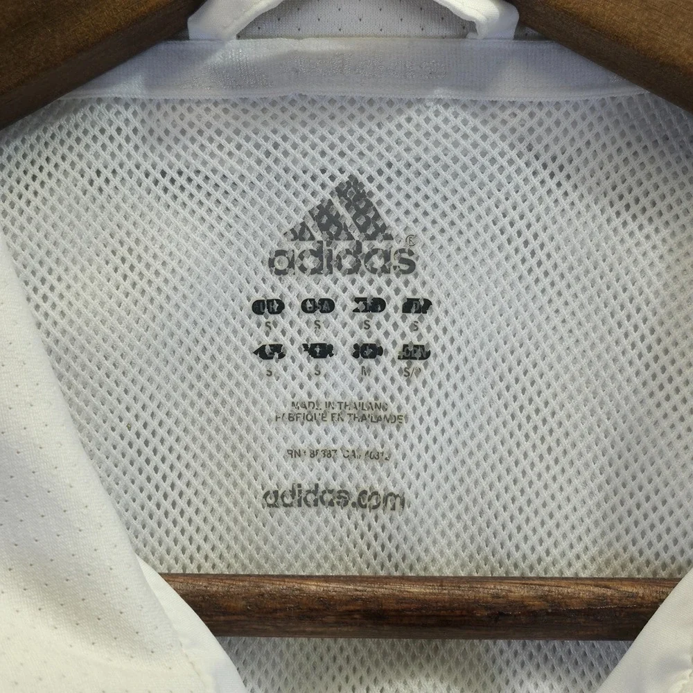 Vintage Adidas Men's White,Black & Blue Full Zip Track‎ Jacket Size Small